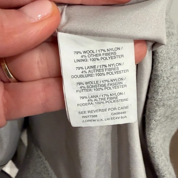 J.CREW WOOL MELTON
TOGGLE COAT HTHR LIGHT GREY SIZE 8 GREAT CONDITION - Picture 11 of 11